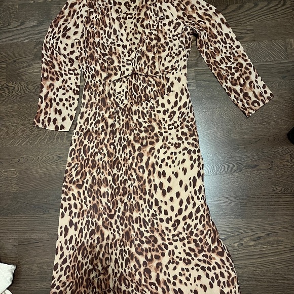 Reformation Leopard Long Sleeve Dress - Picture 2 of 3